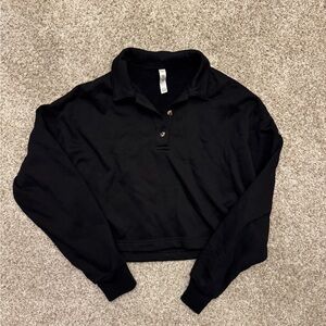 ALO Yoga Black Polo Crop Top